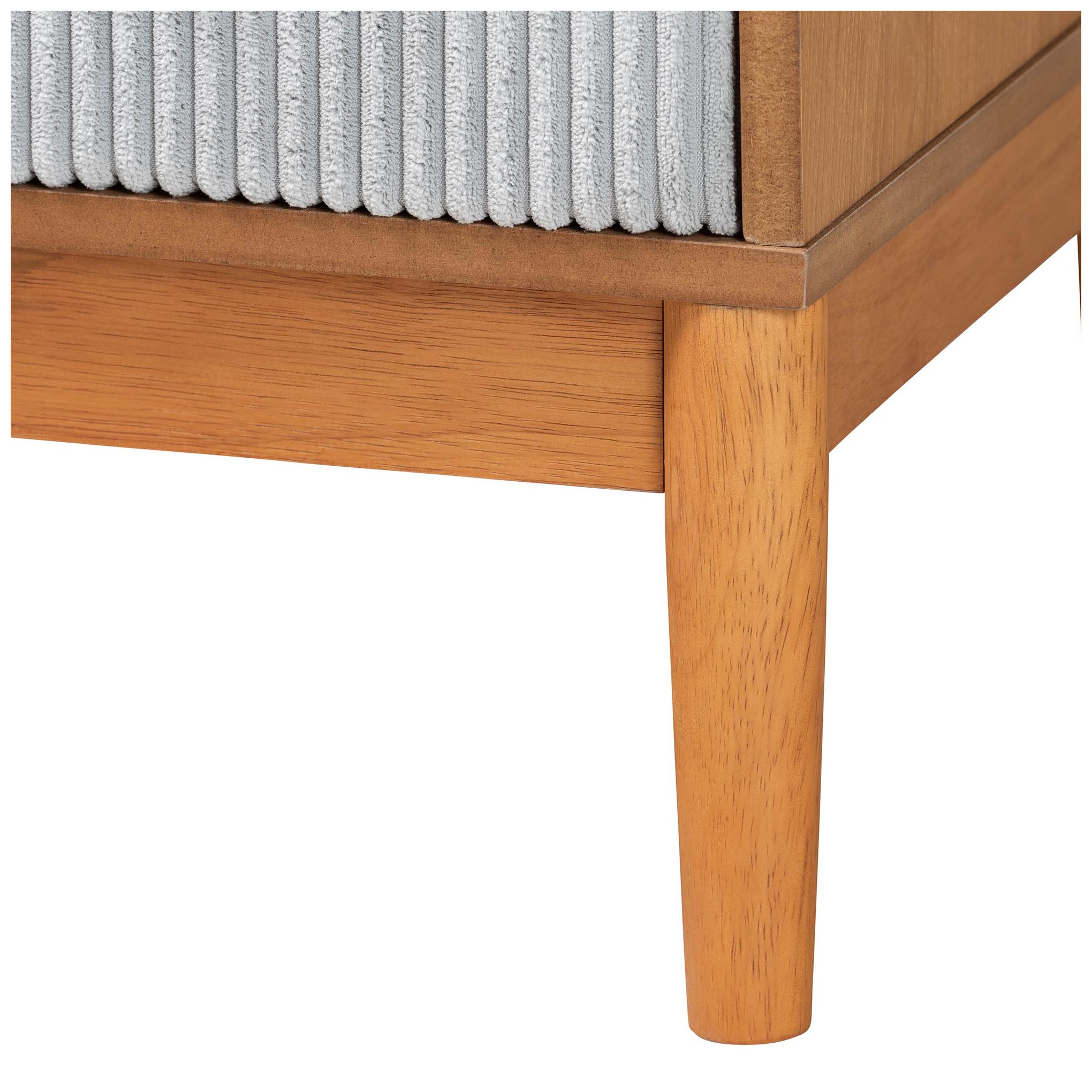 Image 7 Baxton Studio Taylin Grey Corduroy and Oak Brown Wood 4-Drawer Chest more views