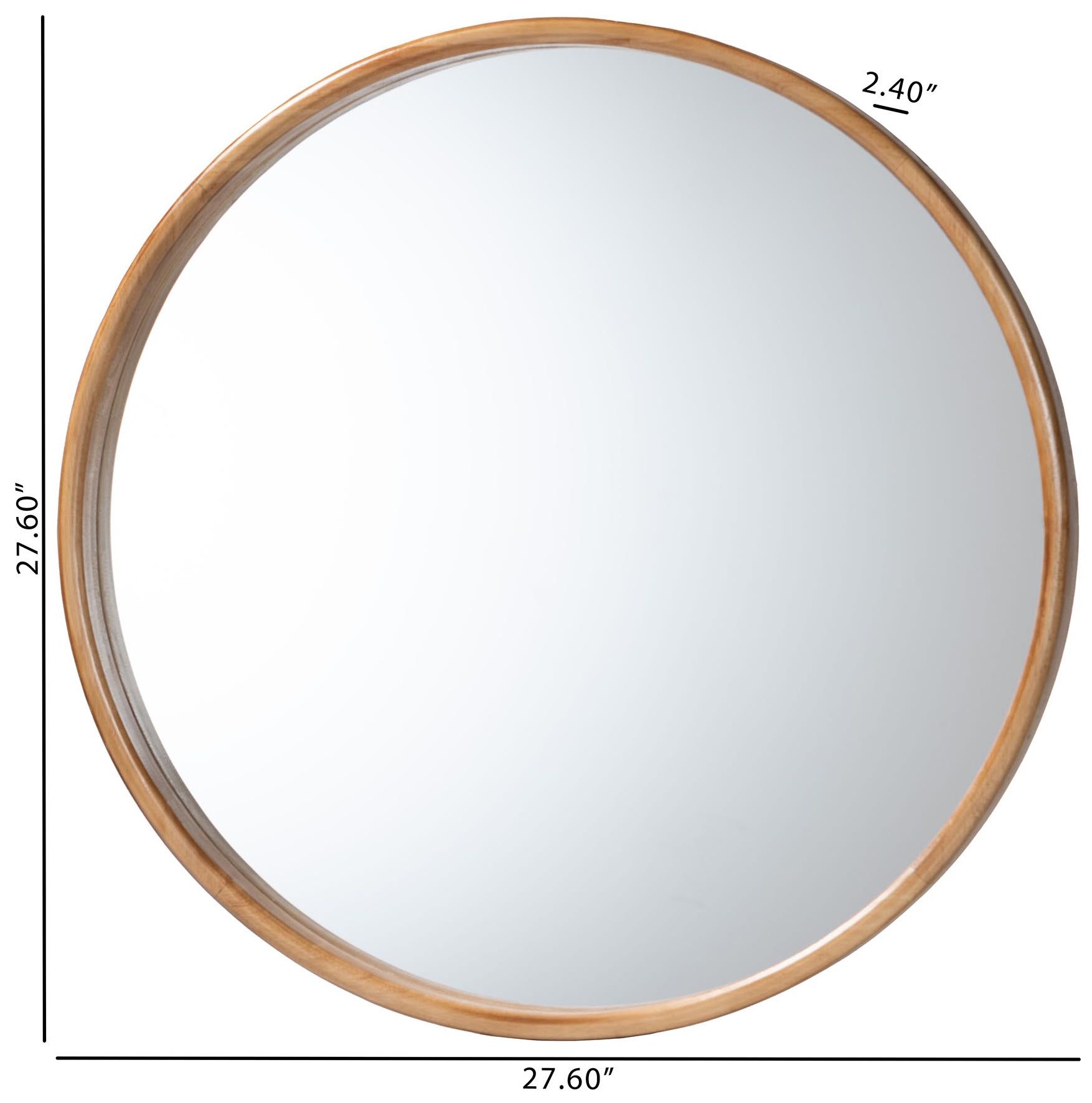 Image 4 Baxton Studio Tazara 27 1/2" Japandi Natural Round Accent Wall Mirror more views