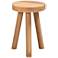 Baxton Studio Terah Natural Brown Teak Wood Ottoman Footstool