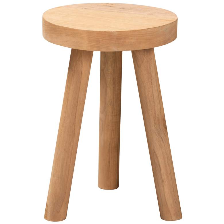 Image 5 Baxton Studio Terah Natural Brown Teak Wood Ottoman Footstool more views