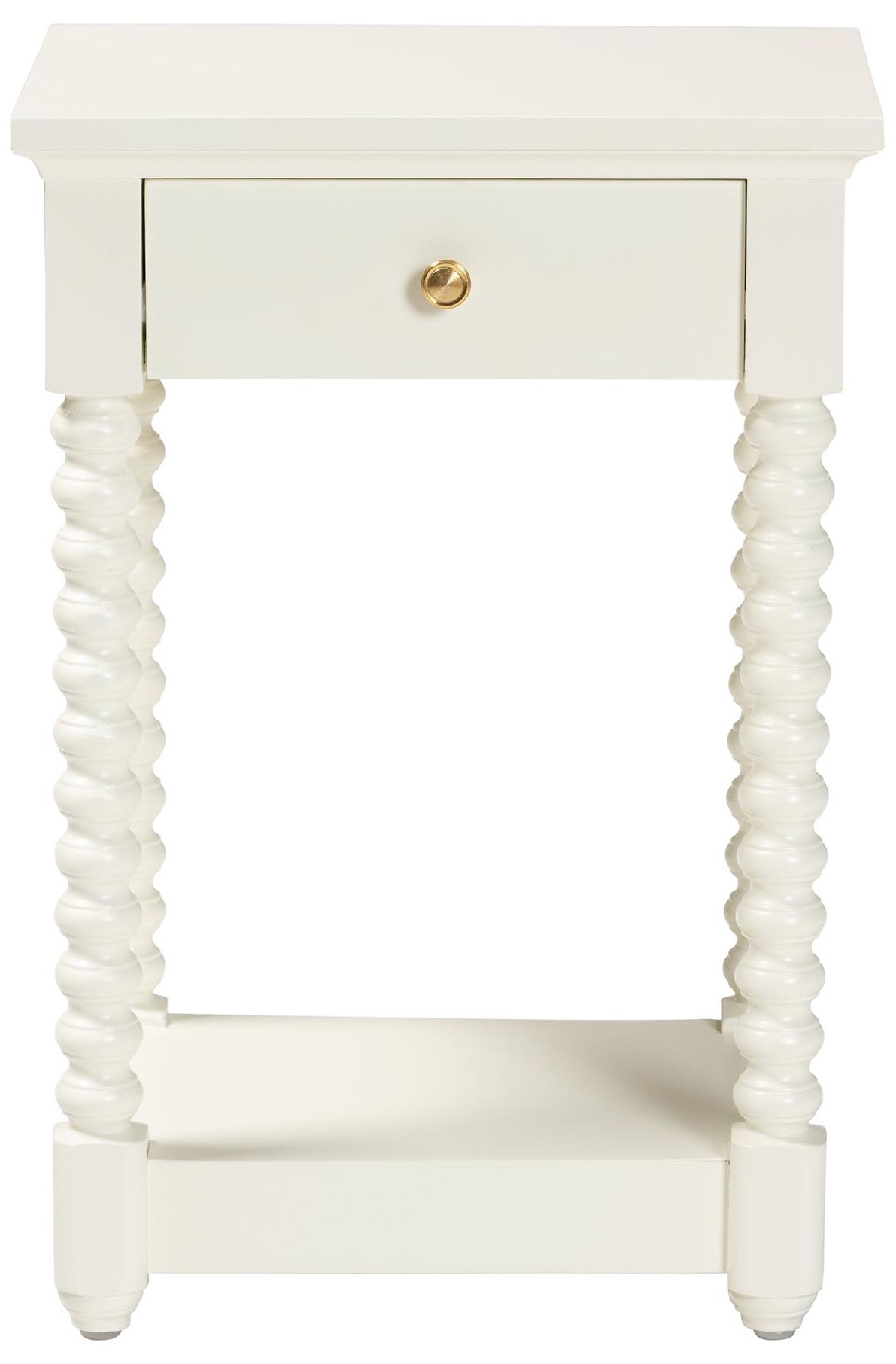 Image 4 Baxton Studio Terentia Nightstand with 1-Drawer, White more views