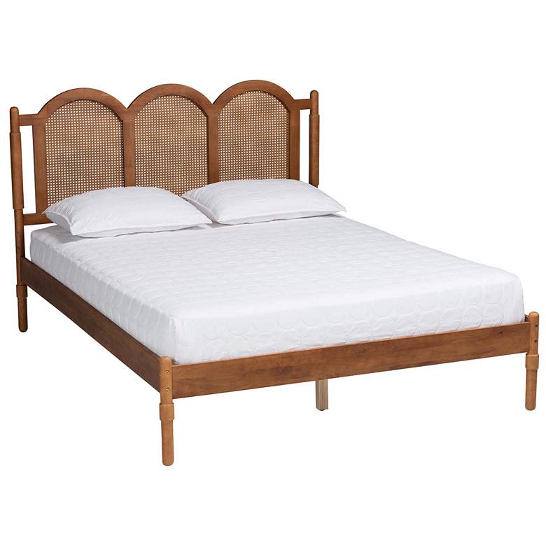 Image 1 Baxton Studio Thatcher Queen Size Platform Bed with Woven Rattan