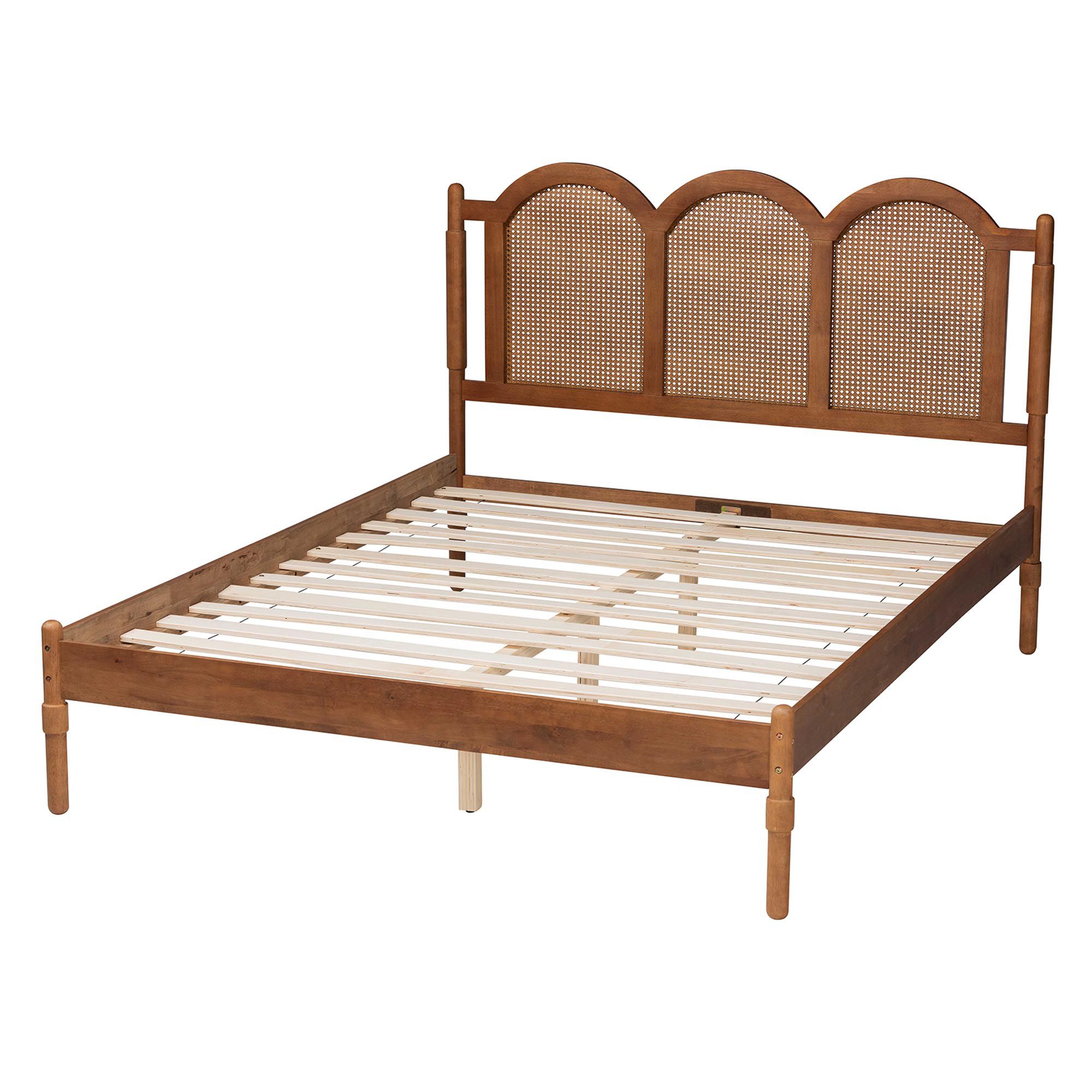 Image 4 Baxton Studio Thatcher Queen Size Platform Bed with Woven Rattan more views