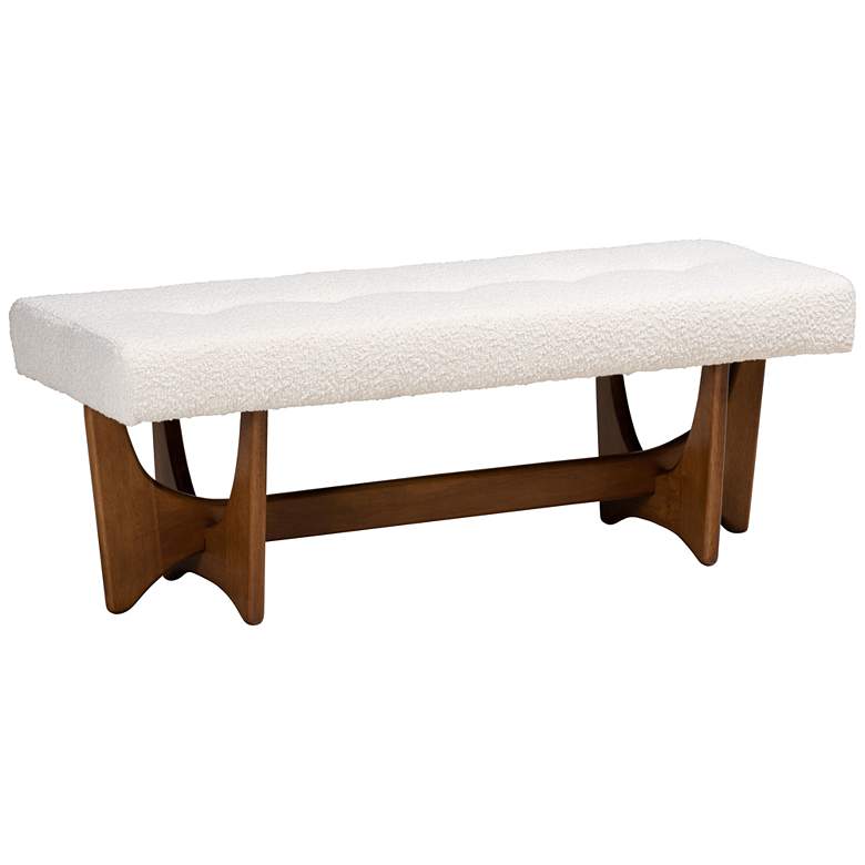 Image 2 Baxton Studio Theo 48 3/4"W Cream Tufted Fabric Accent Bench