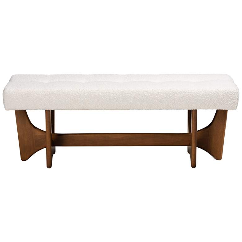 Image 5 Baxton Studio Theo 48 3/4"W Cream Tufted Fabric Accent Bench more views