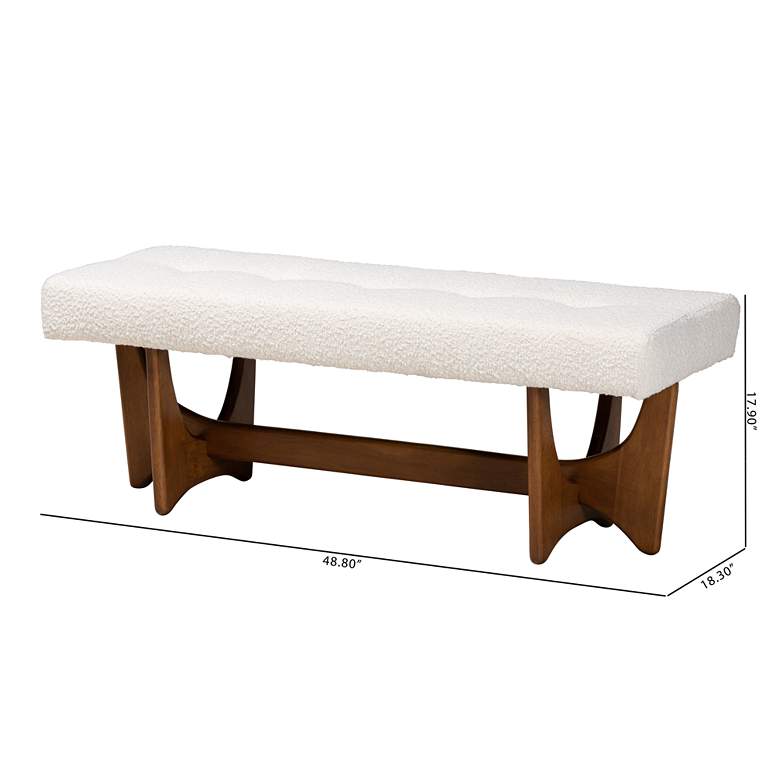 Image 7 Baxton Studio Theo 48 3/4"W Cream Tufted Fabric Accent Bench more views