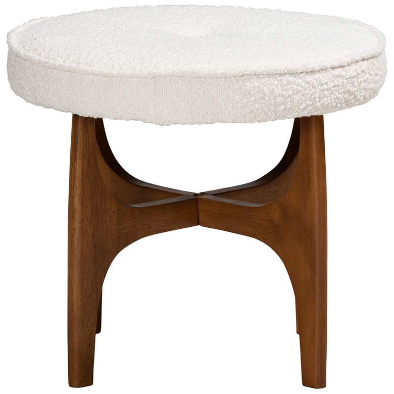 Image 5 Baxton Studio Theo Cream Tufted Fabric Ottoman Footstool more views