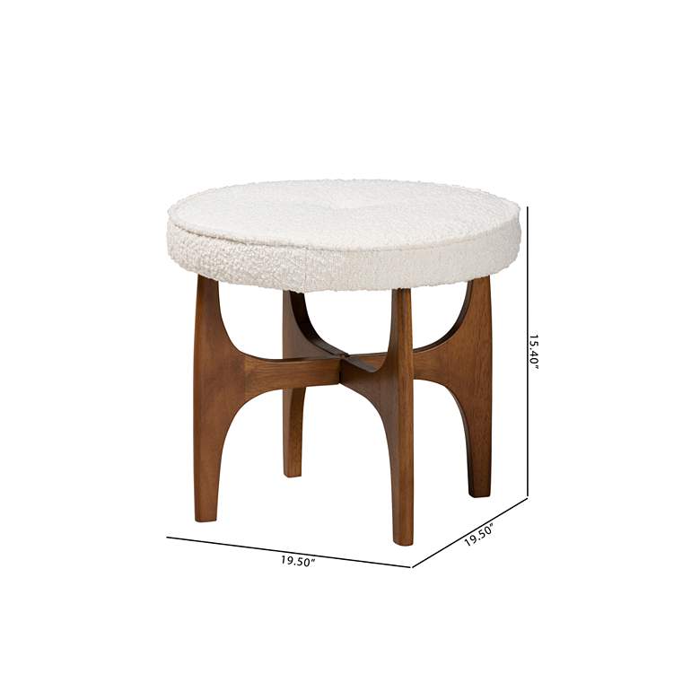 Image 6 Baxton Studio Theo Cream Tufted Fabric Ottoman Footstool more views