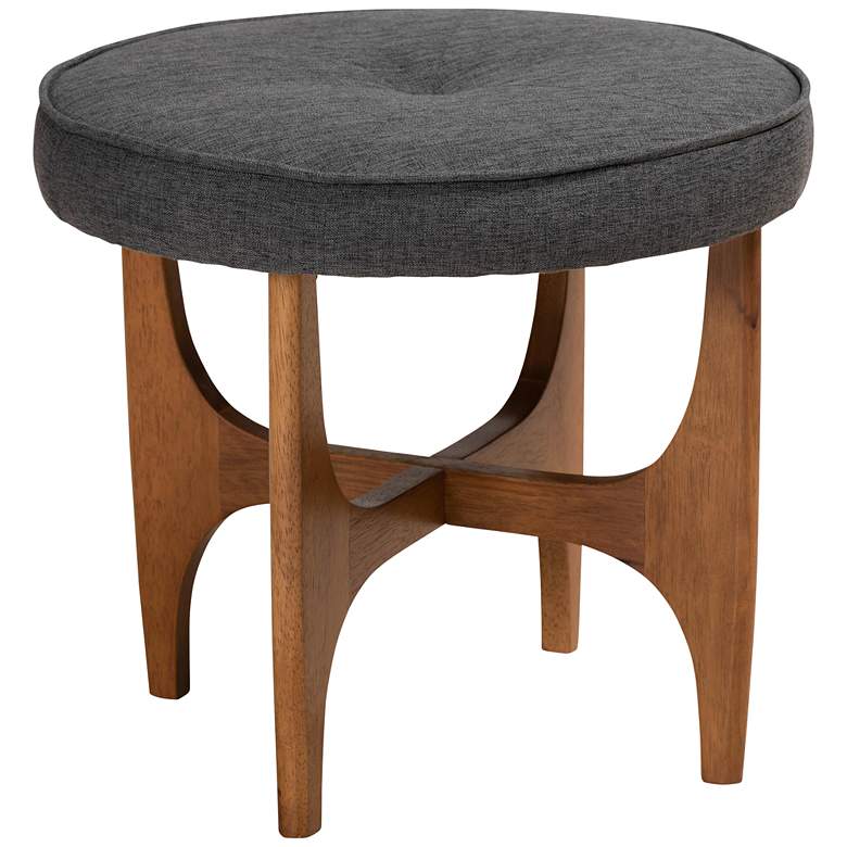 Image 2 Baxton Studio Theo Dark Gray Ottoman Footstool