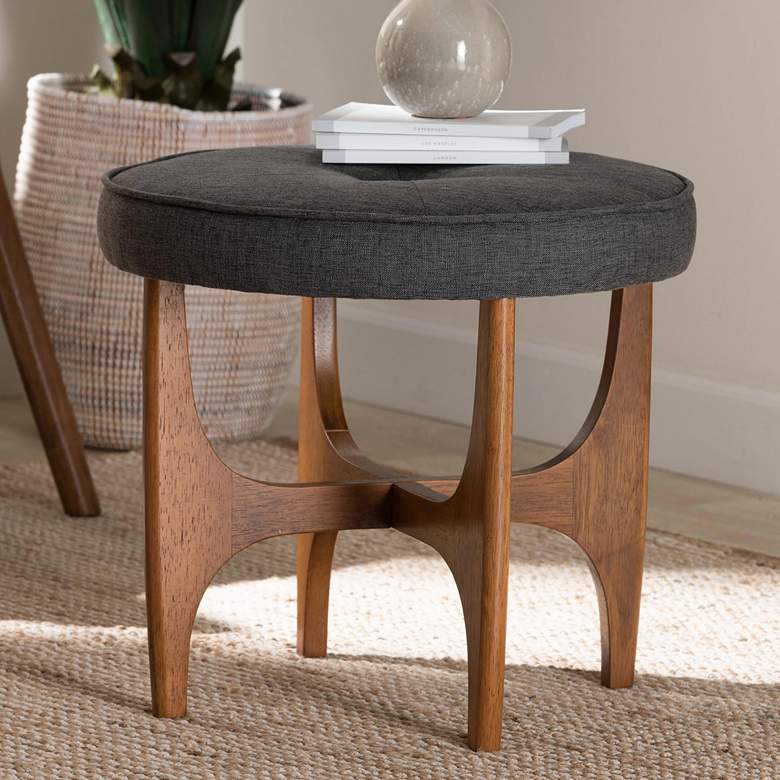 Image 1 Baxton Studio Theo Dark Gray Ottoman Footstool