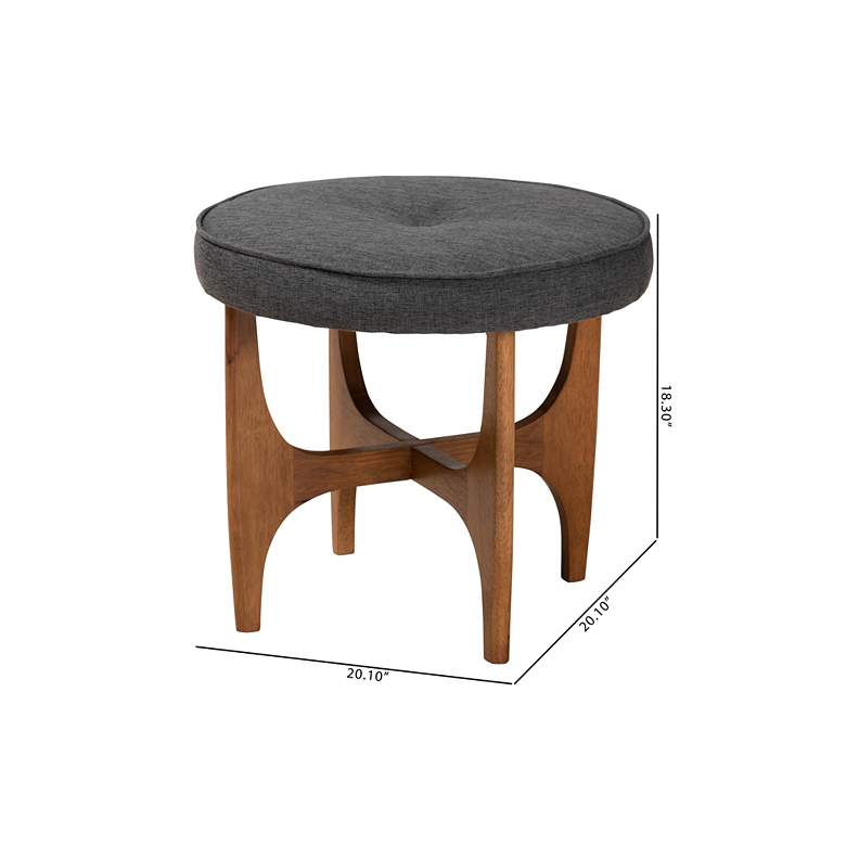 Image 7 Baxton Studio Theo Dark Gray Ottoman Footstool more views
