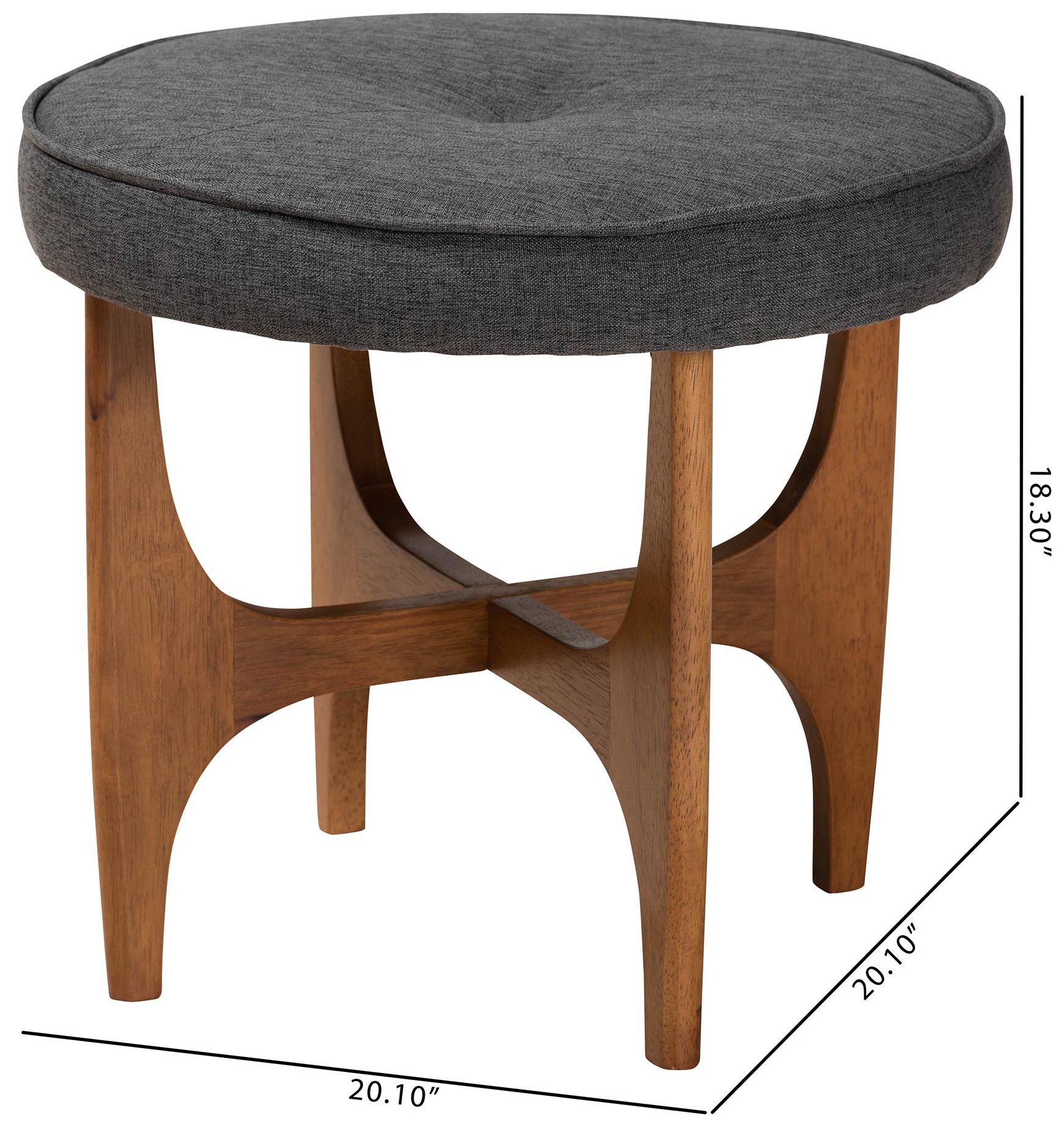 Baxton Studio Theo Dark Gray Ottoman Footstool