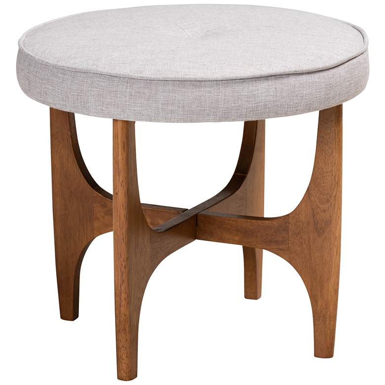 Image 2 Baxton Studio Theo Greyish Beige Ottoman Footstool