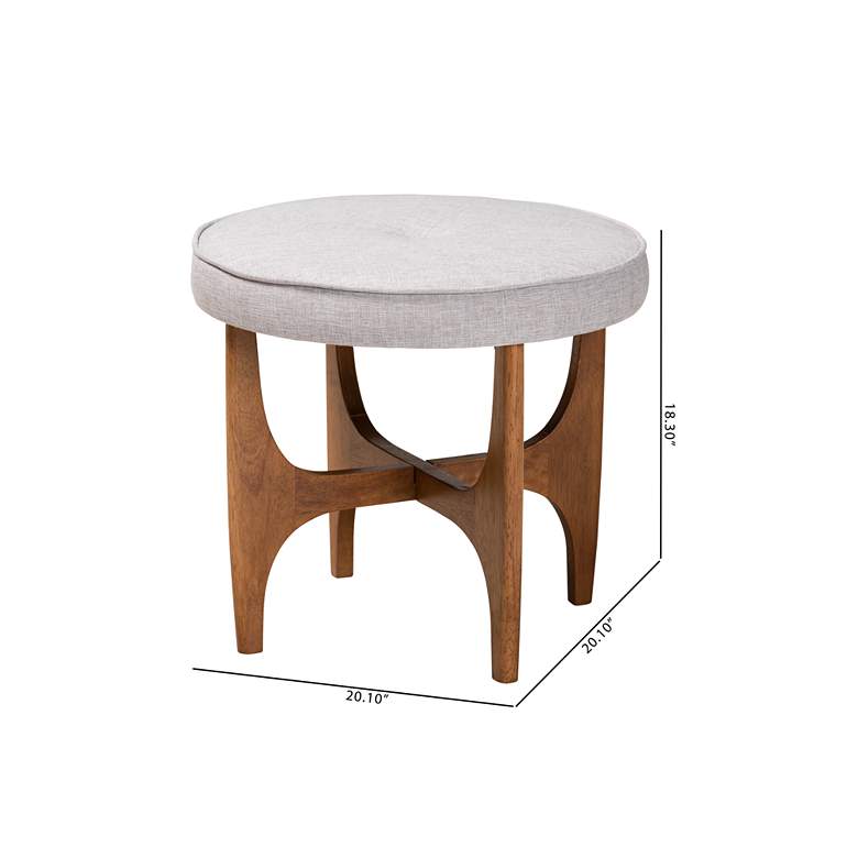 Image 7 Baxton Studio Theo Greyish Beige Ottoman Footstool more views
