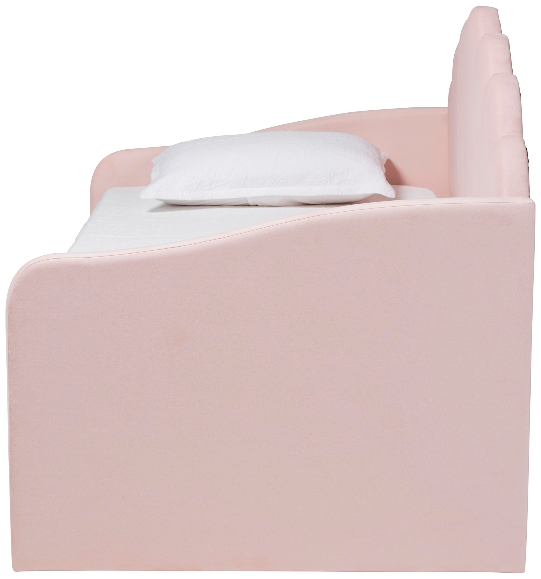 Image 7 Baxton Studio Timila Light Pink Upholstered Full Size Daybed with Trundle more views