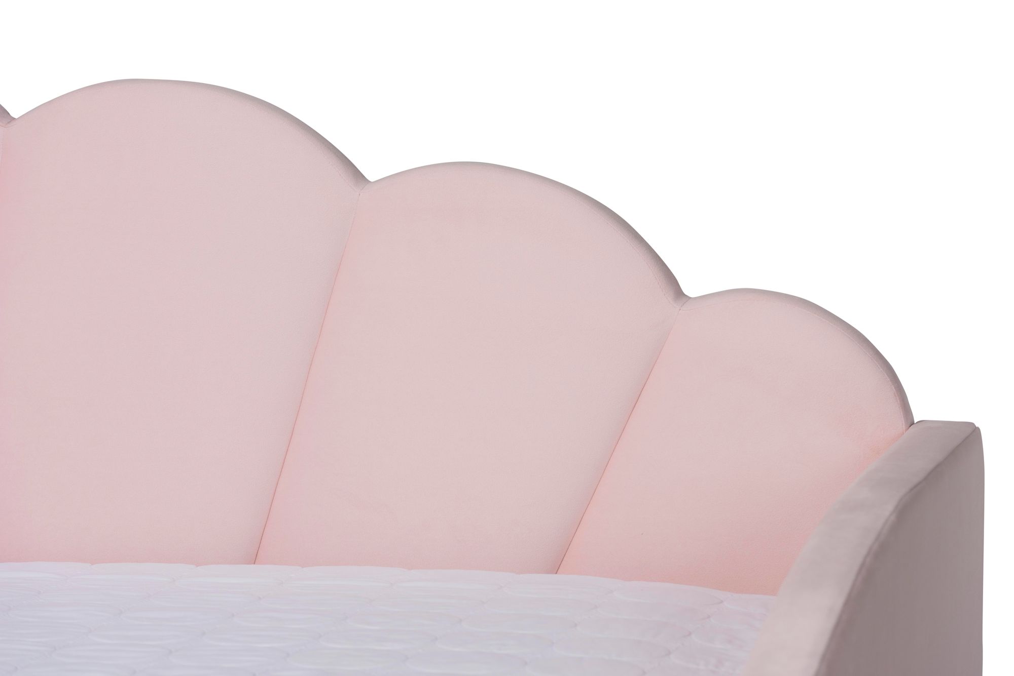 Baxton Studio Timila Light Pink Upholstered Queen Size Daybed with Trundle