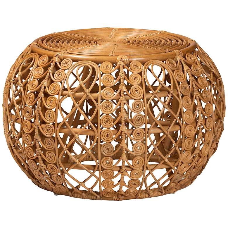 Image 2 Baxton Studio Tiramisu 30" Wide Natural Brown Rattan Coffee Table