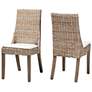 2_Baxton Studio Toby Modern Bohemian Grey Rattan 2-Piece Dining Chair Set
