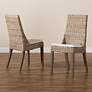1_Baxton Studio Toby Modern Bohemian Grey Rattan 2-Piece Dining Chair Set