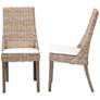 5_Baxton Studio Toby Modern Bohemian Grey Rattan 2-Piece Dining Chair Set more views