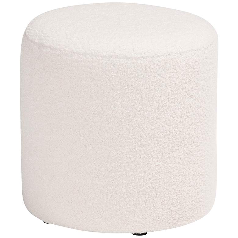 Image 3 Baxton Studio Tori Ivory Boucle Fabric Round Ottoman