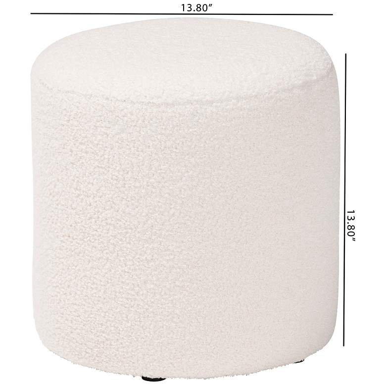 Image 6 Baxton Studio Tori Ivory Boucle Fabric Round Ottoman more views