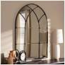 2_Baxton Studio Tova Antique Silver Finished Arched Window Accent Wall Mirror more views
