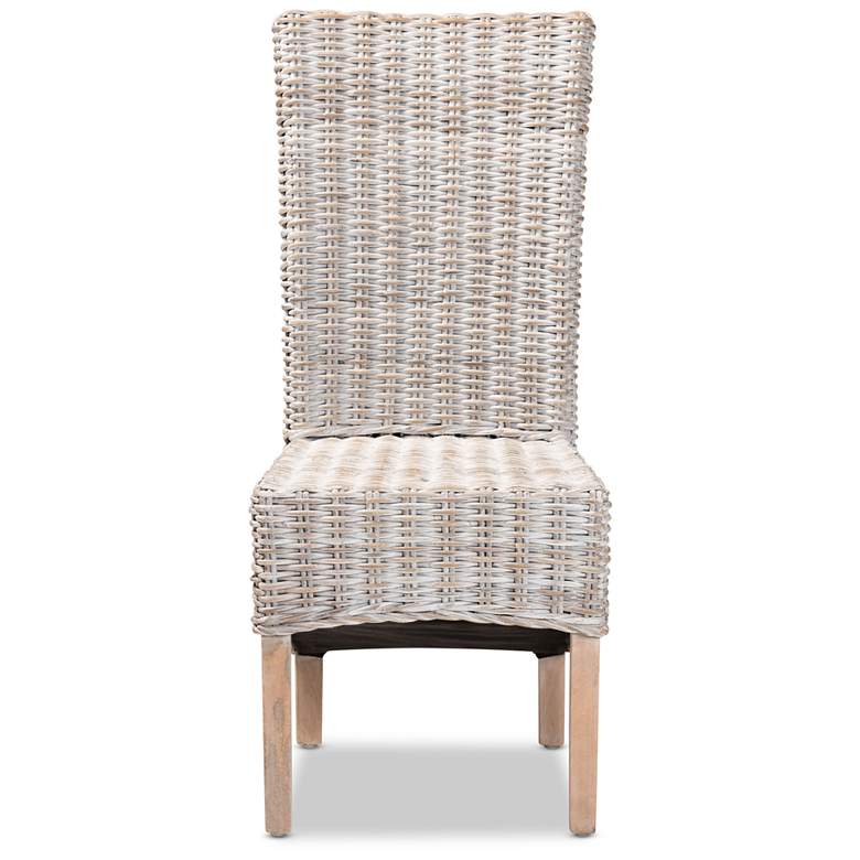 Image 3 Baxton Studio Trianna Whitewashed Rattan Wood Dining Chair more views