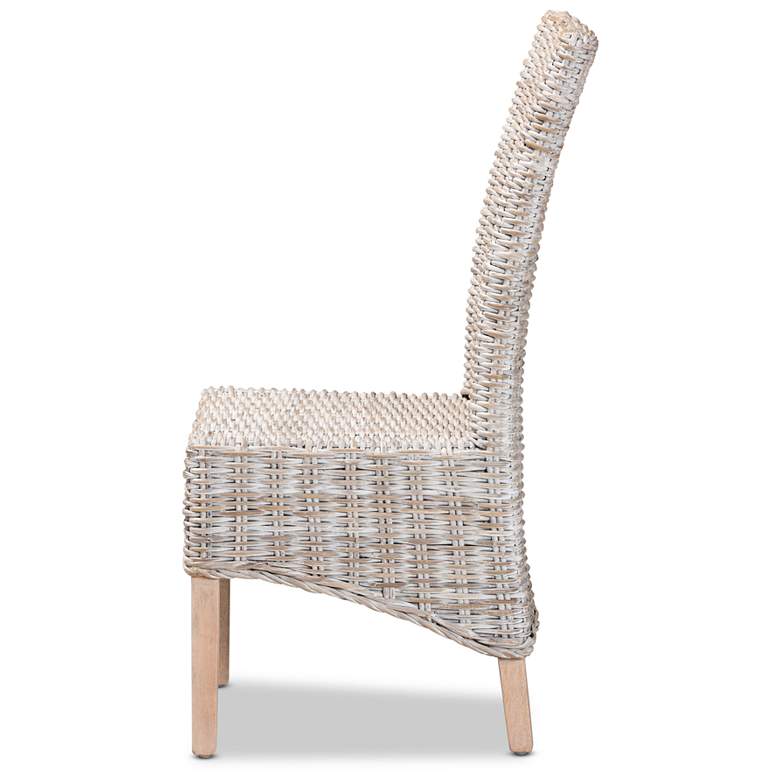 Image 4 Baxton Studio Trianna Whitewashed Rattan Wood Dining Chair more views
