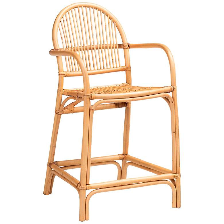 Image 1 Baxton Studio Tugera 24 1/2" Natural Brown Counter Stool