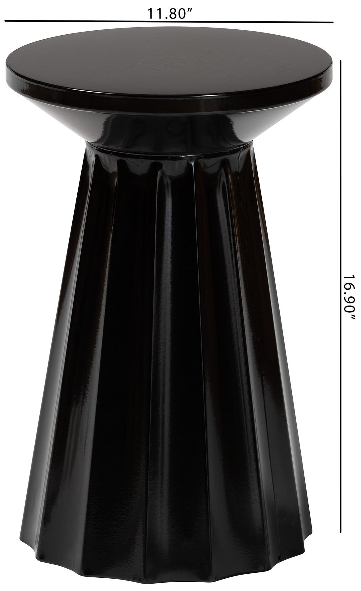 Baxton Studio Ulmer Black Metal Scalloped Side Table