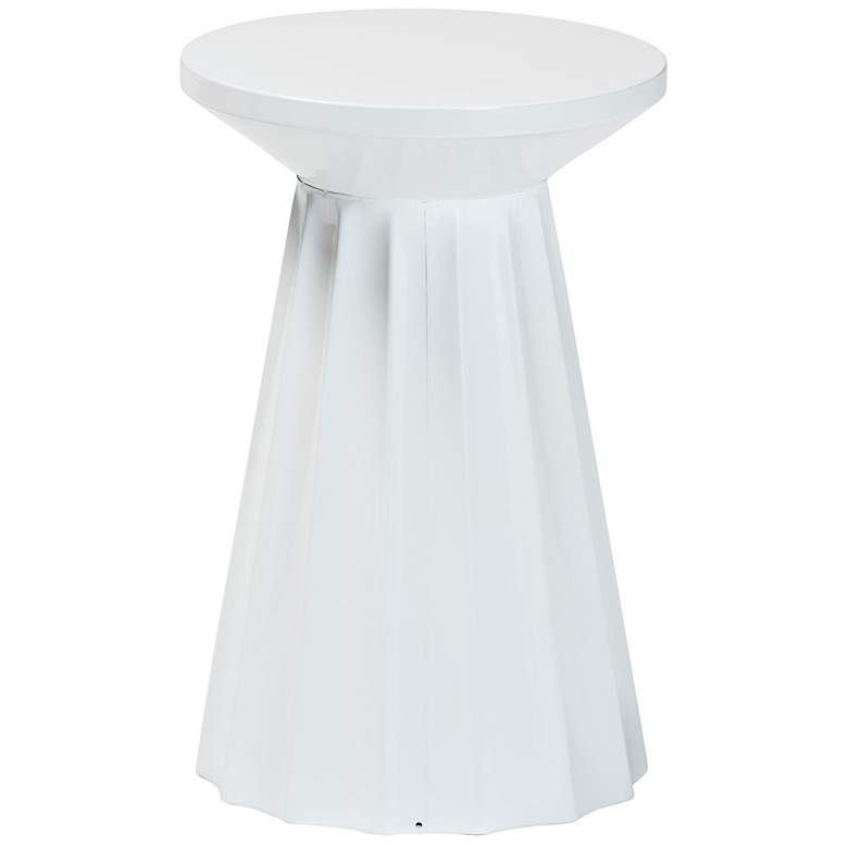 Image 2 Baxton Studio Ulmer White Metal Scalloped Side Table