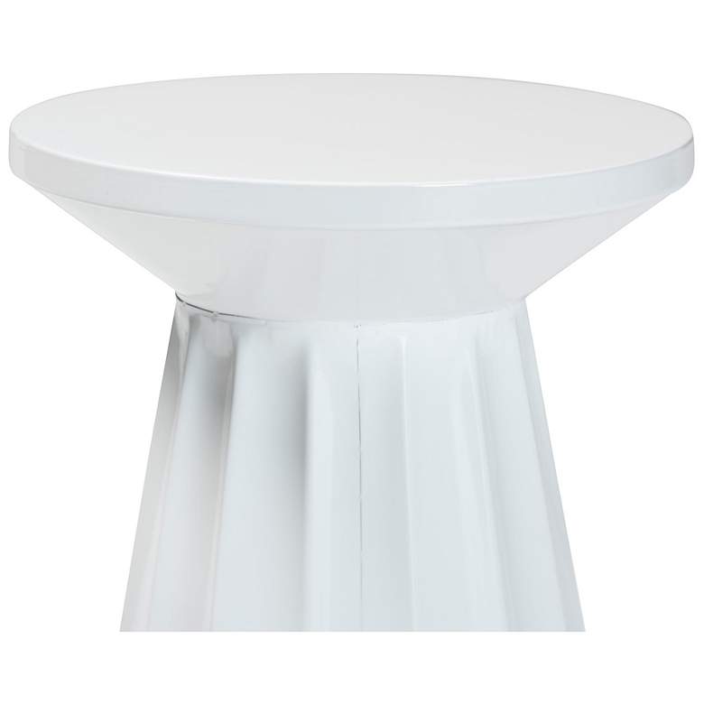 Image 4 Baxton Studio Ulmer White Metal Scalloped Side Table more views
