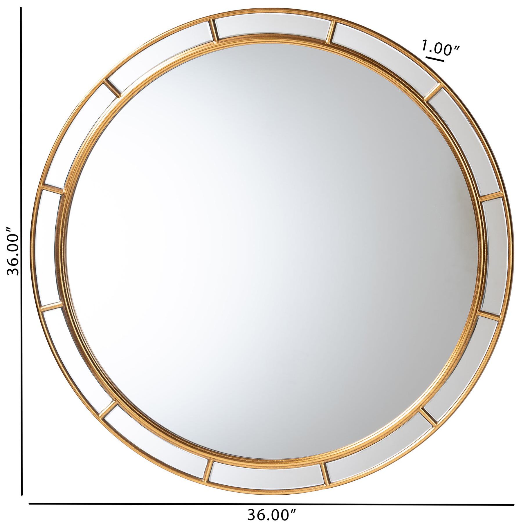 Image 5 Baxton Studio Ulvi Antique Goldleaf Round Accent Mirror more views