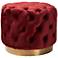 Baxton Studio Valeria Burgundy Red Velvet Tufted Ottoman