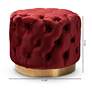 5_Baxton Studio Valeria Burgundy Red Velvet Tufted Ottoman more views