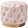 Baxton Studio Valeria Glam Light Pink Velvet Tufted Ottoman