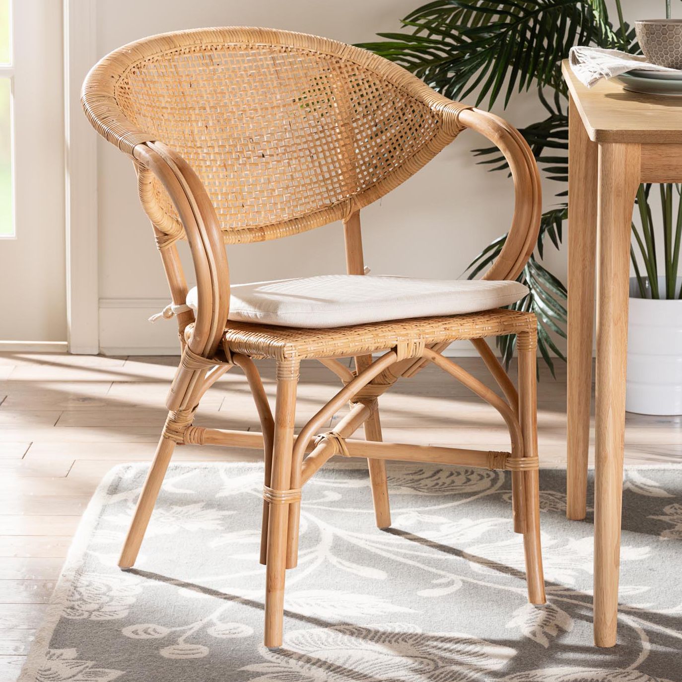 Coastal wicker dining online chairs