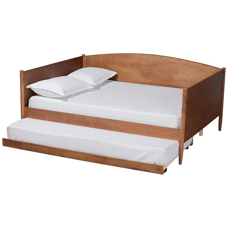 Image 5 Baxton Studio Veles Ash Walnut Full Size Daybed with Trundle more views