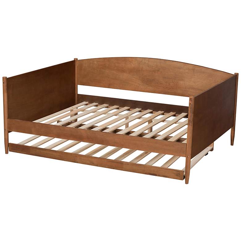Image 7 Baxton Studio Veles Ash Walnut Full Size Daybed with Trundle more views