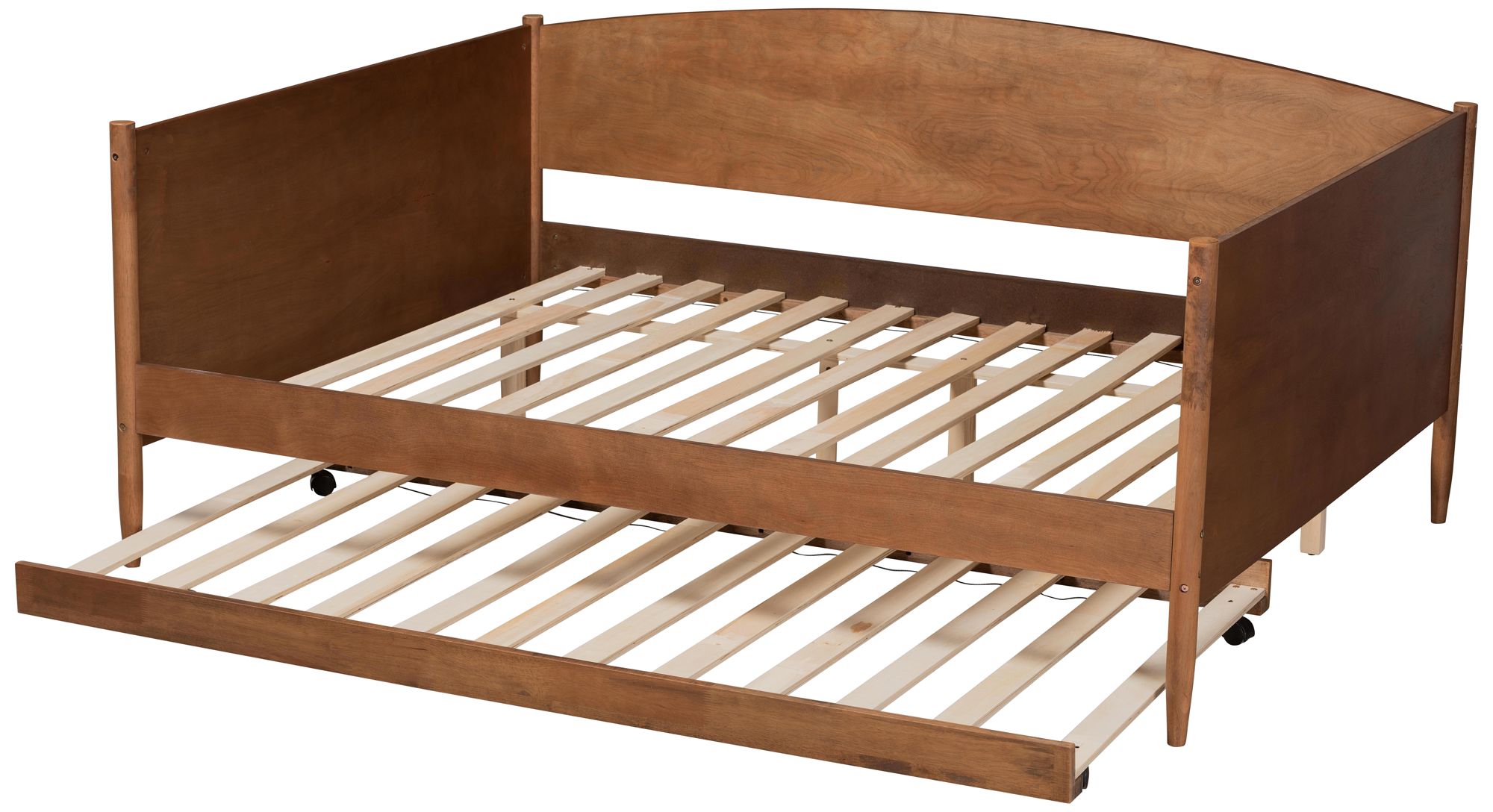 Baxton Studio Veles Ash Walnut Full Size Daybed with Trundle in scene