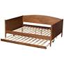 Baxton Studio Veles Ash Walnut Full Size Daybed with Trundle in scene