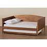 Baxton Studio Veles Ash Walnut Full Size Daybed with Trundle in scene
