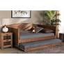 Baxton Studio Veles Ash Walnut Full Size Daybed with Trundle in scene