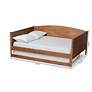 Baxton Studio Veles Ash Walnut Full Size Daybed with Trundle in scene