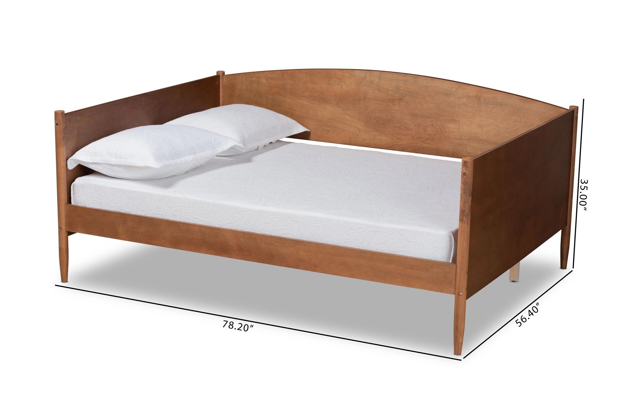 Baxton Studio Veles Ash Walnut Full Size Daybed in scene