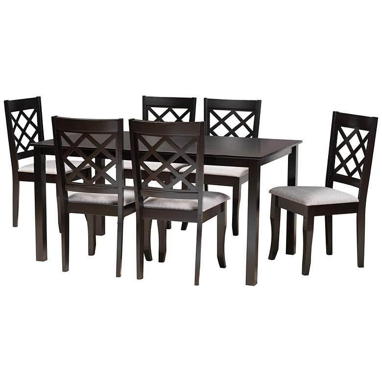 Image 2 Baxton Studio Verner Dark Brown 7-Piece Dining Set
