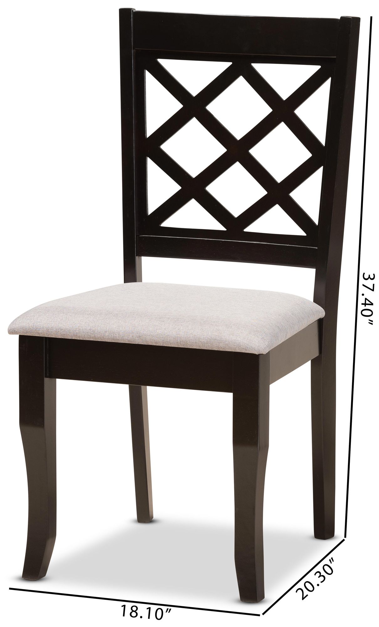 Baxton Studio Verner Dark Brown Wood Dining Chairs Set of 2 in scene