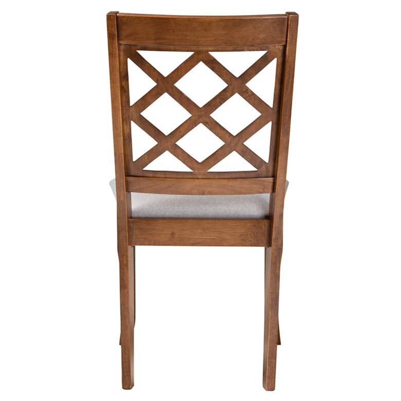Image 2 Baxton Studio Verner Grey Fabric Upholstered Wood 2-Piece Dining Chair Set more views