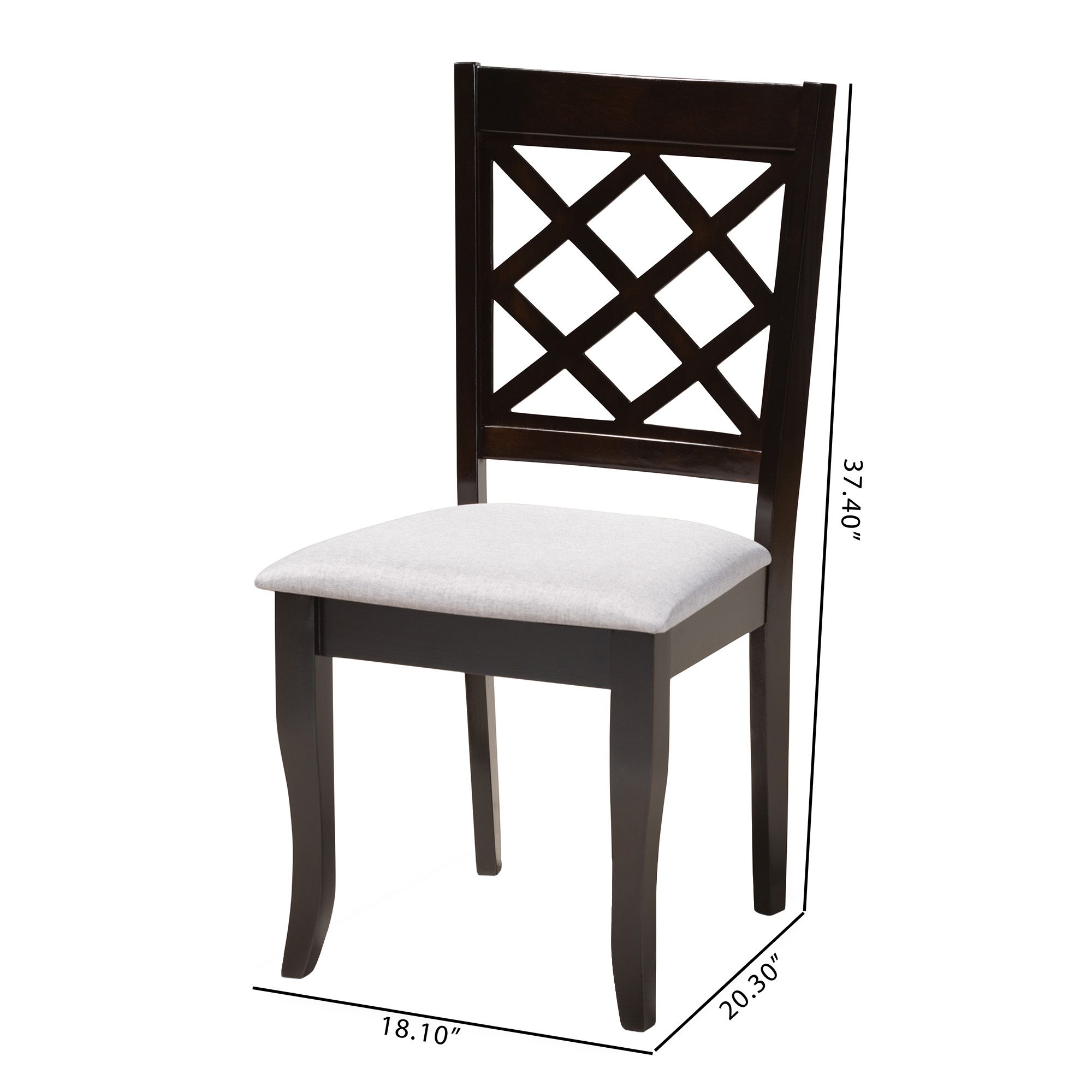 Image 6 Baxton Studio Verner Grey Fabric Upholstered Wood Dining Chair more views